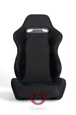 Cipher Auto Racing Seats -black Cloth W Red Stitching - Pair