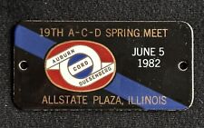 1982 19th Auburn Cord Duesenberg Spring Meet Dash Plaque Allstate Plaza Illinois