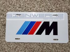 Bmw M Plate Metal Novelty Vanity Plate White