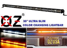 30 Slim Led Light Bar White Amber Mini Dual Color Changing Offroad Truck Utv Xs