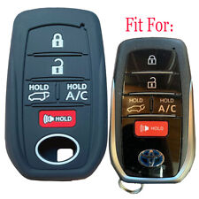Fit Toyota Rav4 Prime 5 Button Ac Remote Key Fob Silicone Skin Case Cover Black