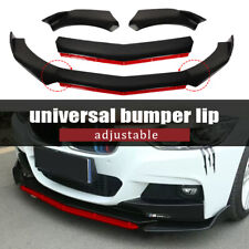 Glossy Blackred Front Bumper Protector Body Splitter Spoiler Lip 3pcs Universal