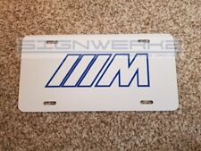 Bmw M Outline Plate Metal Novelty White Vanity Plate