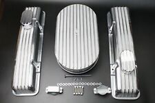 58-86 Sbc Chevy Tall Full Finned Valve Covers 15 Air Cleaner Breather Kit