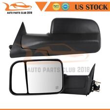 For 94-01 Ram 1500 1994-02 2500 3500 Pair Power Heated Black Tow Mirrors