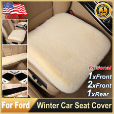 2024 Faux Sheepskin Car Seat Covers Cushion For Frontrear Mat For Ford Interior