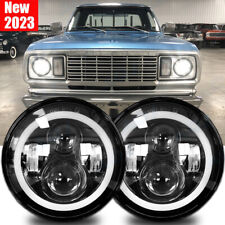 For Dodge W100 W200 D100 D200 Pickup Truck 7 Inch Halo Led Headlight Drl Pair