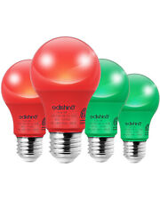 Edishine 4-pack Red Green Light Bulb 9w A19 Led Led Light Bulbchristmas