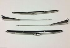 55 56 57 Chevy Polished Stainless Windshield Wiper Arms Blades 1955 1956 1957