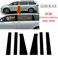 For Toyota Sienna 2011-2020 Black 6 Pcs Pillar Post Door Window Trim Cover