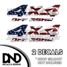 4x4 Off Road Decals 2 Pk Sticker For Silverado Sierra Truck - American Flag D