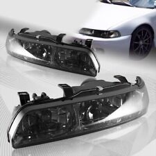 For 90-93 Acura Integra Ls Rs Gs Smoke Lens 1-piece Headlights Wamber Reflector