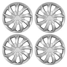 14 15 16 Set Of 4 Wheel Covers Snap On Full Hubcaps R14 R15 R16 Blacksilver