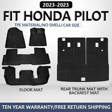 Floor Mats Cargo Trunk Liners Backrest Mats Anti-slip For 2023-2024 Honda Pilot