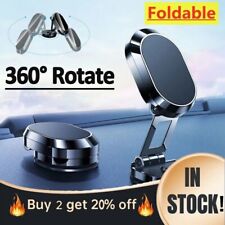 360 Rotation Magnetic Phone Holder Foldable Car Mount Stand Dashboard Universal