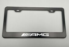 Laser Engraved Mercedes Benz Amg Stainless Steel Black License Plate Frame
