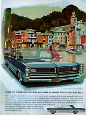 1964 Pontiac Grand Prix Vintage Fitz Van Art Original Print Ad 8.5 X 11green