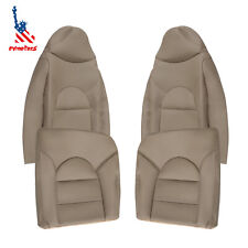 For Ford 1999-2000 F250 350 Lariat Driver Passenger Tan Leather Seat Cover