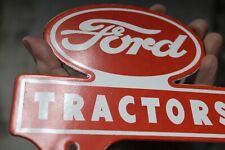 8n Ford Tractor Porcelain Metal Car License Plate Topper Sign Rear Fender Emblem