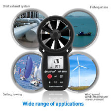 Digital Lcd Air Wind Speed Anemometer Temperature Gauge Meter Tester Vane Meter
