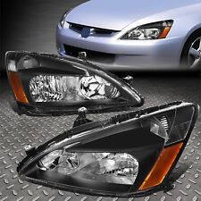 For 03-07 Honda Accord Black Housing Amber Corner Headlight Replacement Lamps