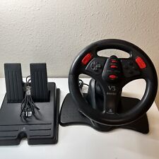 Playstation Ps1 Ps2 V3 Interact Racing Steering Wheel Car Gas And Brake Pedals