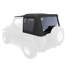 For 1987-1995 Jeep Wrangler Yj 2dr Soft Top Sailcloth Black W Tinted Windows