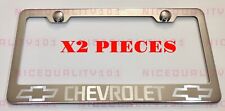 2x Chevy Wlogo Stainless Steel Chrome Mirror Finished License Frame Holder