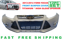 2012 2013 2014 Ford Focus Front Bumper Cover Titanium High Gloss Set
