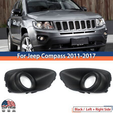 Pair For Jeep Compass Fog Light Cover 2011-2017 Left Right Side Primed Black