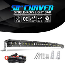 Slim Curved 202632384450 Single Row Led Light Bar Off Road Driving Suv Atv