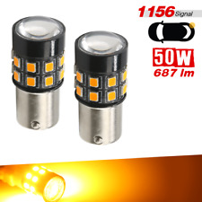 2x 1156 Led Projector Amber Signal Blinking Light Parking Light Bulbs