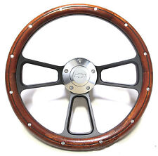 Custom Dark Wood Billet Steering Wheel Kit For 1968 - 1982 Chevy Corvette