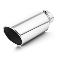 Inlet 4 Outlet 7 - 18 Long Stainless Steel Rolled Edge Exhaust Tip Diesel