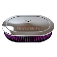 12 Washable Chrome Stamp Steel Oval Air Cleaner Filter 4barrel Chevy Ford Mopar