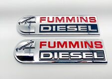 2pcs Fummins Diesel Emblem High Output Cummins Turbo Diesel Badge 3d Chrome