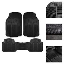Fh Group Universal Floor Mats For Car Heavy Duty All Weather Mats 3pc Set Black