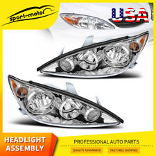 Headlights Assembly For 2005-2006 Toyota Camry Us Model Chrome Headlamps Lamps