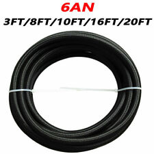 6an 38 Fuel Line Hose Braided Stainless Steel Oil Gas Cpe Black 10ft20ft