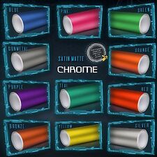 Satin Matte Chrome Metallic Vinyl Wrap Sticker Bubble Free Air Release Big Cuts
