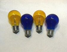 4 Pack Different Color Light Bulb - 25 Watt Blue Yellow Fast Shipping