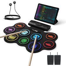 The One Electronic Drum Set With Free App 9 Pads Roll Up Drum Kit With Headp...