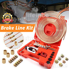 Brake Line Pipe Repair Kit 316 25ft Copper Pipe Flaring Tool 20 Nuts Fittings