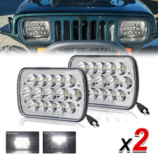 2x Led Replacement Headlights For 1987-1995 Jeep Wrangler Yj 1984-2001 Cherokee