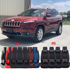 For Jeep Cherokee Car Seat Covers Full Set Frontrear Pu Leather 5-seats Cushion