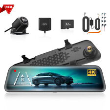 Wolfbox G840s 12 Mirror Dash Cam Dual Cameras Front And Rear 4k View Free Sd