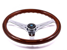 Wooden Nd Style Chrome Spoke Steering Wheel With Cover Nardi Horn Button Wood