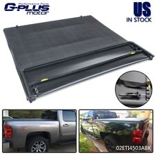 Four-fold Soft Tonneau Cover Fit For 07-13 Chevy Silveradogmc Sierra 6.6 Ft Bed