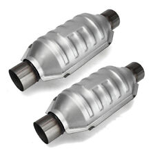2x 2.25 57mm Universal Catalytic Converter High Flow 400 Cell Stainless Steel