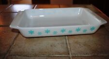 Vtg Pyrex Space Saver Casserole Turquoise Snowflake 548-b 1 14 Qt. Never Used.